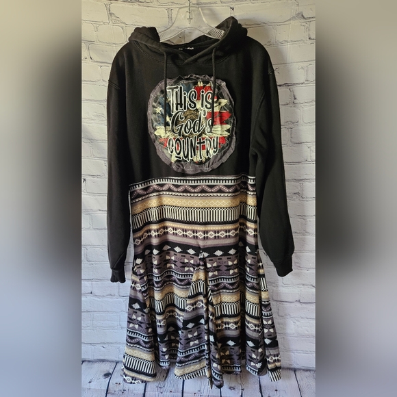 UPCYCLED Hoodie Dress Sz S-L - Picture 1 of 3